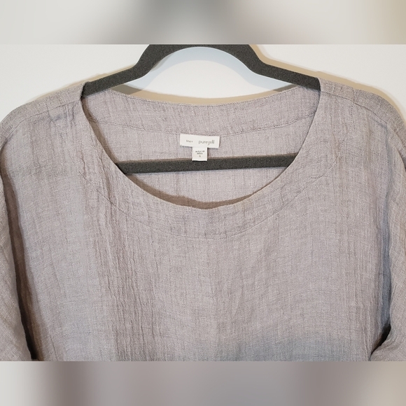 J. Jill Linen Pure Jill Shirt Dress Tunic Gray Lagenloook 100% Linen Sz … - Picture 2 of 12